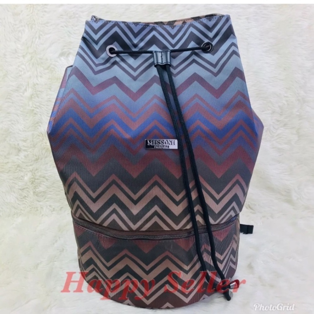 Missoni Zigzag Pattern Backpack - Brown And Black - image 8